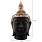 Polyresin Gold and Black Meditating Buddha Head Statue