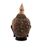Polyresin Gold and Black Meditating Buddha Head Statue