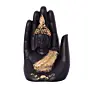 Black and Golden Handcrafted Palm Buddha Statue