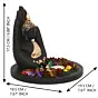 Polyresin Black and Golden Handcrafted Palm Buddha Statue with Wooden Base Tealight Candle Holder