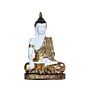 Polyresin White and Golden Handcrafted Decorative Meditating Buddha Statue
