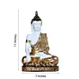 Polyresin White and Golden Handcrafted Decorative Meditating Buddha Statue