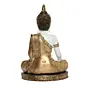 Polyresin White and Golden Handcrafted Decorative Meditating Buddha Statue