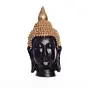 Polyresin Golden and Black Meditating Buddha Head Statue