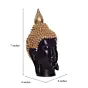 Polyresin Golden and Black Meditating Buddha Head Statue
