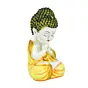 Polyresin Yellow and White Praying Monk Buddha Statue