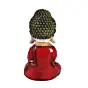Polyresin Red and White Praying Monk Buddha Statue with Wooden Base, Fragranced Petals and Tealight
