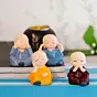 Polyresin Set of 4 Monk Child Buddhas Statue