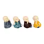 Polyresin Set of 4 Monk Child Buddhas Statue