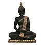 Polyresin Black and Golden Handcrafted Meditating Buddha Statue
