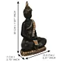 Polyresin Black and Golden Handcrafted Meditating Buddha Statue