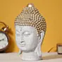 Polyresin Golden and White Meditating Buddha Head Statue