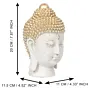 Polyresin Golden and White Meditating Buddha Head Statue
