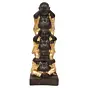 Polyresin Black and Golden Set of 3 Laughing Buddha Statue Standing on each other Decorative Showpiece