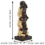 Polyresin Black and Golden Set of 3 Laughing Buddha Statue Standing on each other Decorative Showpiece