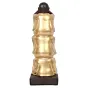 Polyresin Black and Golden Set of 3 Laughing Buddha Statue Standing on each other Decorative Showpiece