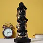 Polyresin Black and Golden Set of 3 Laughing Buddha Statue Standing on each other Decorative Showpiece