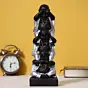 Polyresin Silver and Black Set of 3 Laughing Buddha Idol Standing on each other Decorative Showpiece