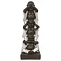 Polyresin Silver and Black Set of 3 Laughing Buddha Idol Standing on each other Decorative Showpiece