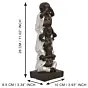 Polyresin Silver and Black Set of 3 Laughing Buddha Idol Standing on each other Decorative Showpiece