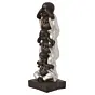 Polyresin Silver and Black Set of 3 Laughing Buddha Idol Standing on each other Decorative Showpiece