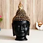 Handicrafted Polyresin Gold & Black Buddha Head Statue