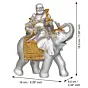 Silver & Golden Laughing Buddha Statue Seating on Elephant Figurine