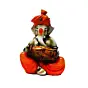 Orange Polyresin Lord Ganesha playing Dholak Idol