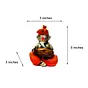 Orange Polyresin Lord Ganesha playing Dholak Idol