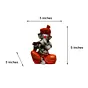 Orange Polyresin Lord Ganesha Playing Flute Idol