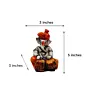 Orange Polyresin Lord Ganesha Playing Tabla Idol