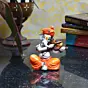 Orange Polyresin Lord Ganesha playing Violin Idol
