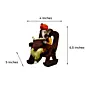 Orange Polyresin Lord Ganesha Idol reading Book on Wooden Chair