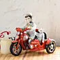 Polyresin Lord Ganesha Idol Riding a Scooter with Mouse