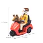 Polyresin Lord Ganesha Idol riding Scooter (Red and Yellow)