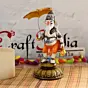 Handcrafted Polyresin Standing Lord Ganesha Idol Holding Umbrella