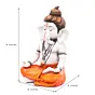 Orange Polyresin Meditating Lord Ganesha Statue