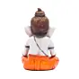 Orange Polyresin Meditating Lord Ganesha Statue