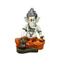 Orange Polyresin Lord Ganesha Murti performing Lord Shiv Pooja