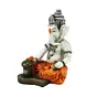 Orange Polyresin Lord Ganesha Murti performing Lord Shiv Pooja