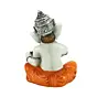 Orange Polyresin Lord Ganesha Murti performing Lord Shiv Pooja