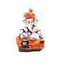 Orange Polyresin Lord Ganesha Idol Worshipping Lord Shiv Pooja
