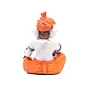Orange Polyresin Lord Ganesha Idol Worshipping Lord Shiv Pooja