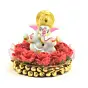 Polyresin Lord Ganesha Idol on Decorative Plate for Car Dashboard and Home