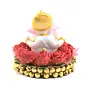 Polyresin Lord Ganesha Idol on Decorative Plate for Car Dashboard and Home