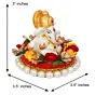 Polyresin Lord Ganesha Statue on Decorative Handcrafted Plate for Home, Office and Car Dashboard