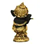 Golden And Black Lord Ganesha Idol Playing Flute Decorative Showpiece