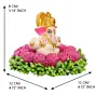 Lord Ganesha Idol On Decorative Handcrafted Pink Flowers Plate