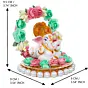 Lord Ganesha Idol On Decorative Handicrafted Plate With Throne Of Pink And Green Flowers