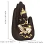 Black and Golden Handcrafted Polyresin Palm Ganesha Idol